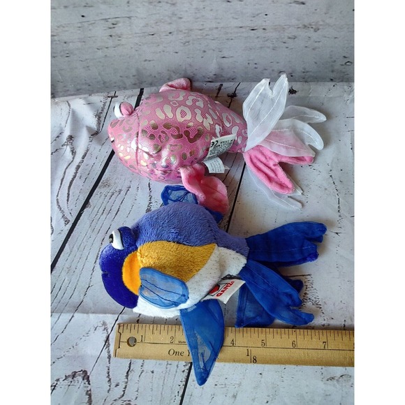 Ganz Lil'Kinz Purple Goldfish And Pink Glitter Fish Plush Stuffed Animal Fish - Picture 6 of 6